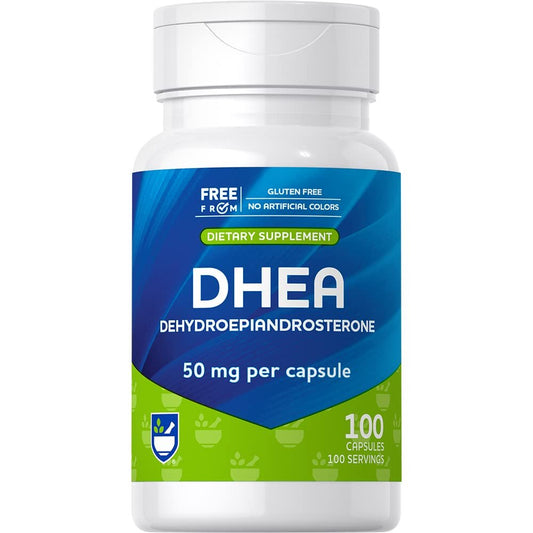 Rite Aid DHEA Capsules 50mg, 100 Count, for Hormone Balance, Immune & Cardiovascular Health and Anti-Aging, Promotes Healthy Mood & Well-Being