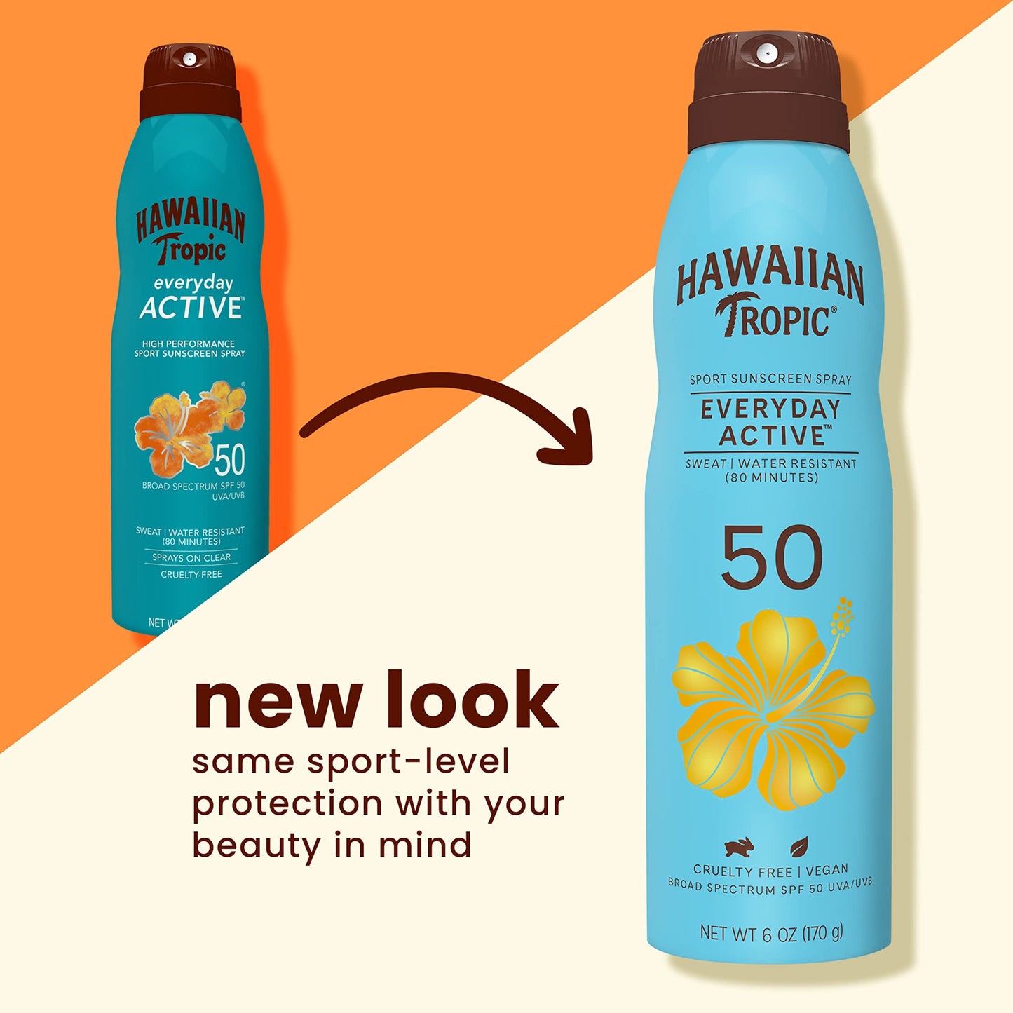 Hawaiian Tropic Everyday Active Clear Spray Sunscreen SPF 50, 6oz | Hawaiian Tropic Sunscreen SPF 50, Sunblock, Oxybenzone Free Sunscreen, Spray On Sunscreen, Body Sunscreen Spray, 6oz