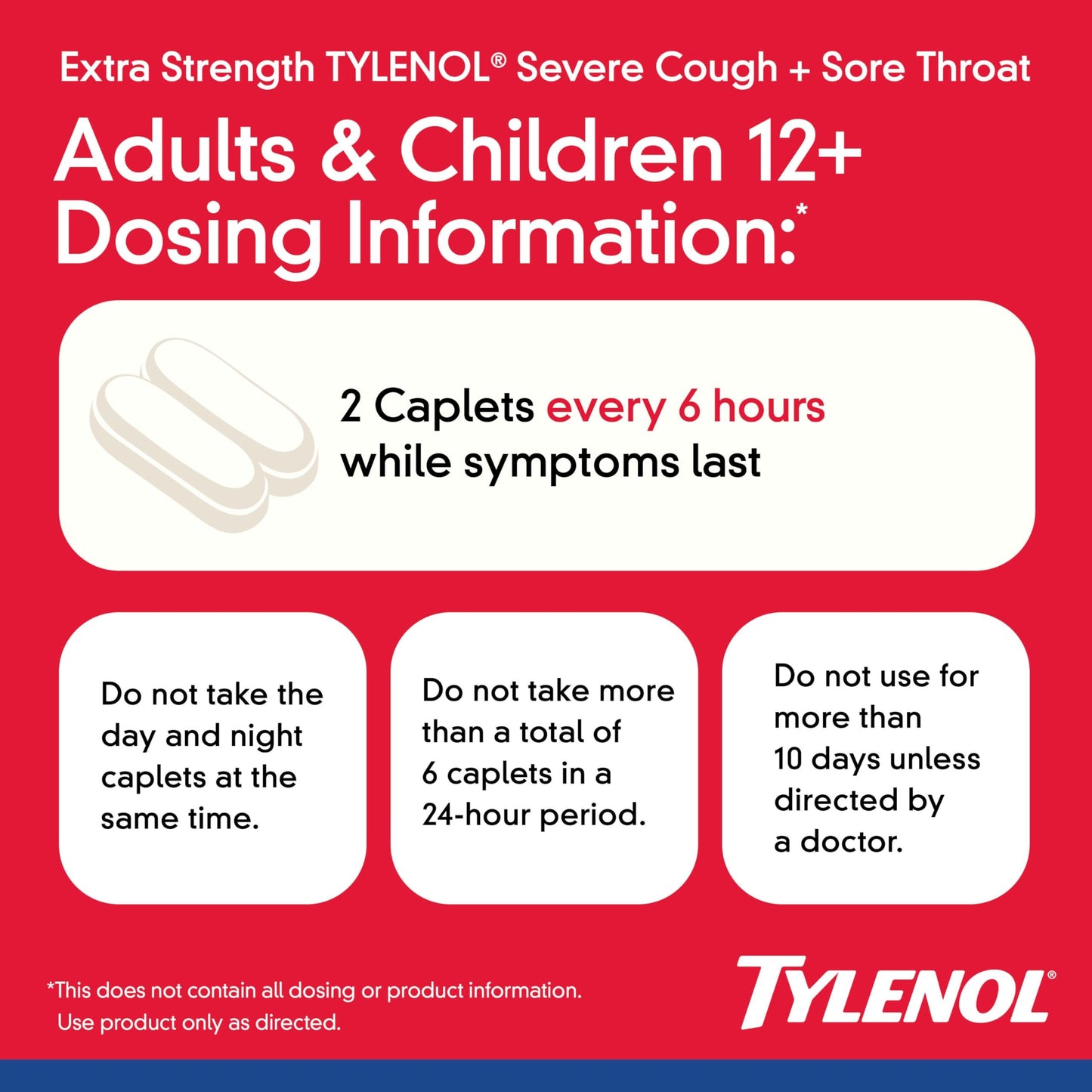 Tylenol Caplets Severe Cough + Sore Throat