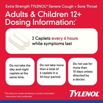 Tylenol Caplets Severe Cough + Sore Throat