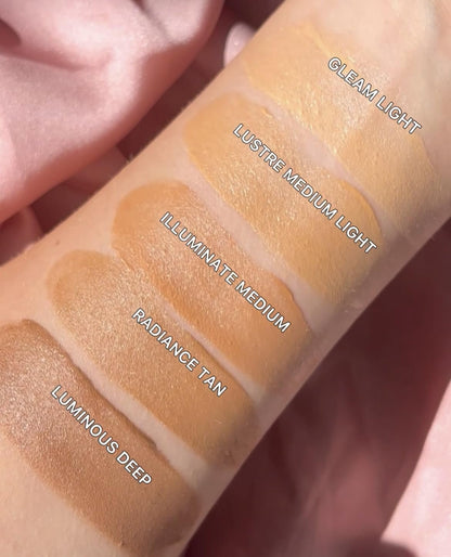 Revolution Beauty London, Bright Light Face Glow, Lightweight & Brightening Multi-Use Skin Tint, Illuminating and Natural Glow Finish, Gleam Light, 0.77 Fl. Oz