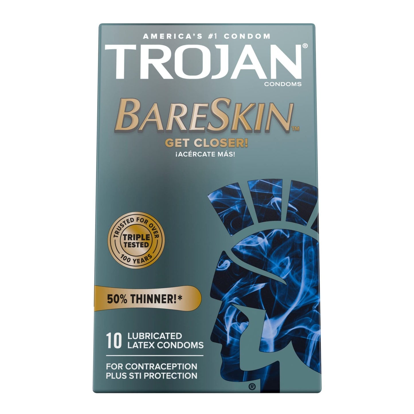 Trojan Bareskin Premium Thin Lubricated Condoms - 10 Count
