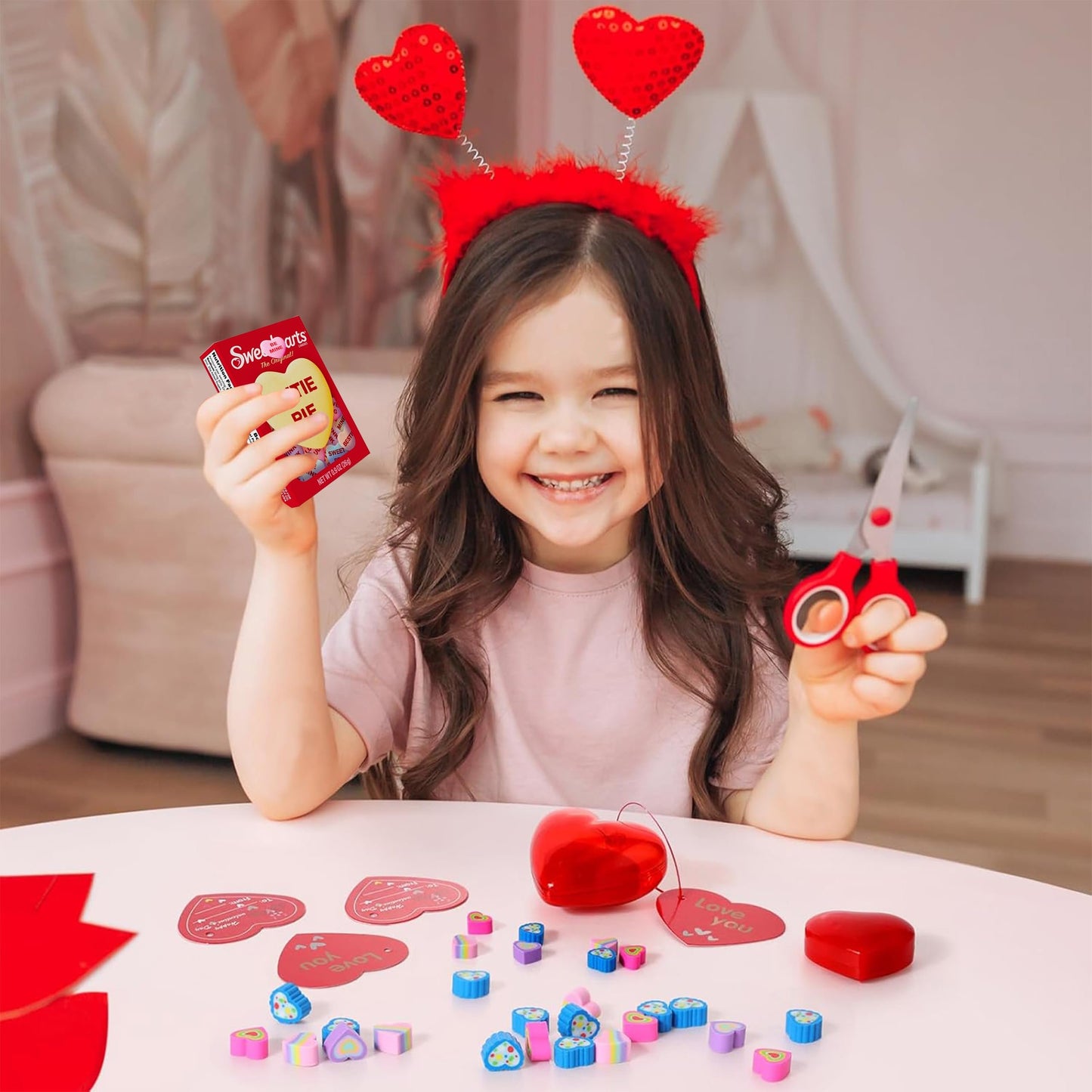 Valentine's Day Candy Conversation Hearts, Sweet Heart Conversation Hearts Candy, Individually Wrapped Addressable Boxes, Multi-Flavored Heart-Shaped Candies with Classic Sayings, .9 Oz Each, For Gifting, Classroom Exchange