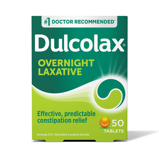 Dulcolax Stimulant Laxative Tablets, Gentle Overnight Constipation Relief, Bisacodyl 5mg