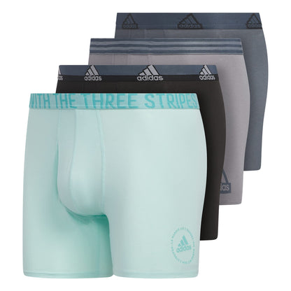 adidas Men's Stretch Cotton Boxer Brief Underwear (4-Pack)