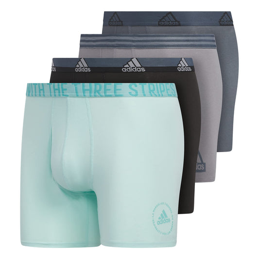 adidas Men's Stretch Cotton Boxer Brief Underwear (4-Pack)