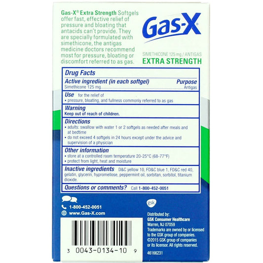 Novartis Gas-X Extra Strength Antigas - 10 Softgels