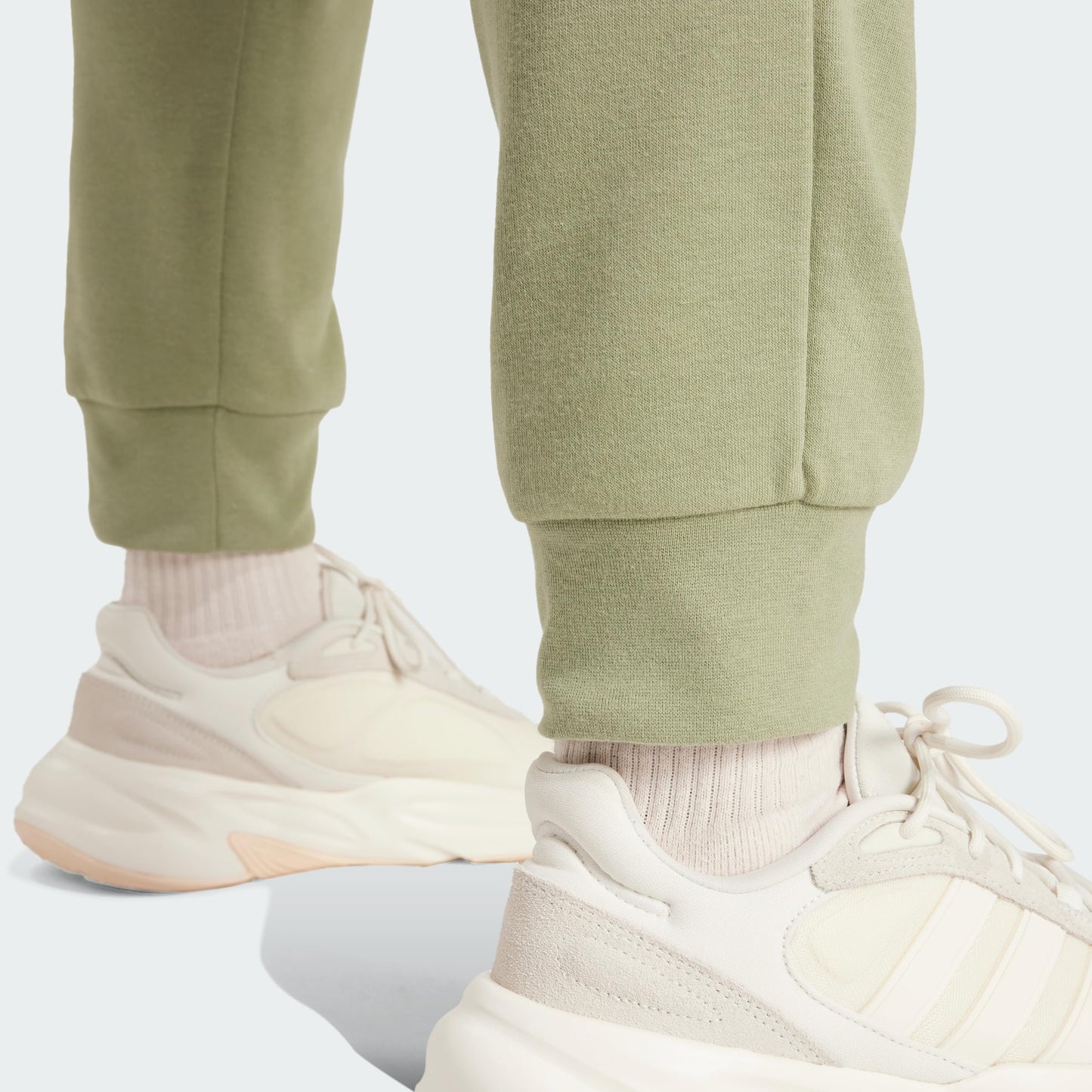adidas Mens Essentials Fleece Drawstring Cargo Pants Casual - Green