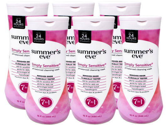 Summers Eve Cleansing Wash 15 Ounce Simply Sensitive (444ml) (6 Pack)