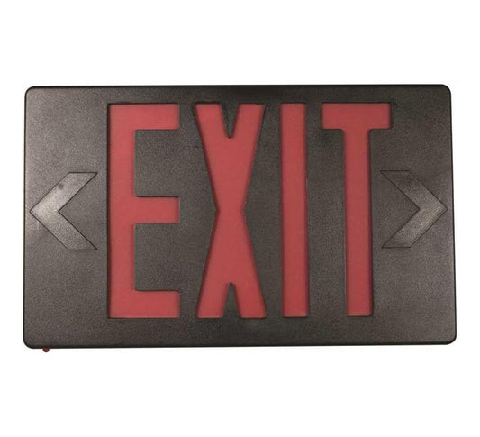 14-Watt Equivalent 120-Volt to 277-Volt Integrated LED Black Exit Sign with Ni-Cad 4.8-Volt