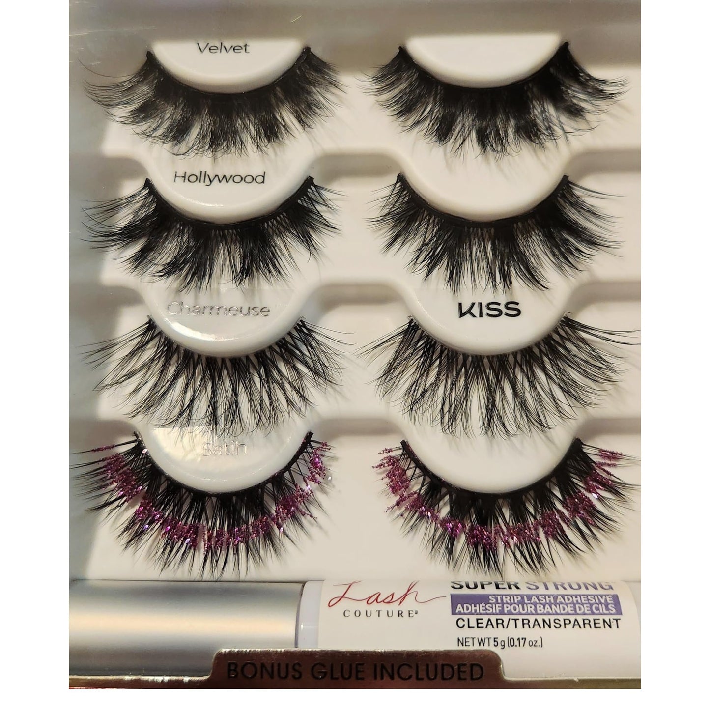 Kiss Lash Couture Luxtensions Collection-Variety Pack-LIMITED EDITION (Satin-Glitter Pink)