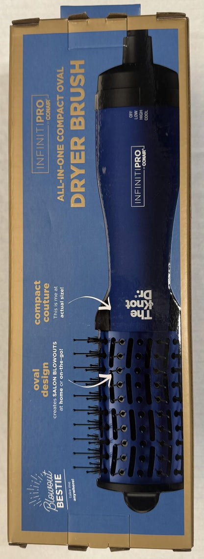 Infiniti Pro by Conair The Knot Dr All-in-One Compact Oval Hair Dryer Brush, Sapphire, 700 Watts