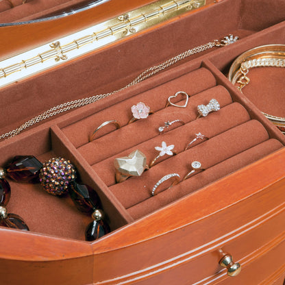 Mele & Co. Trinity Jewelry Box, Walnut