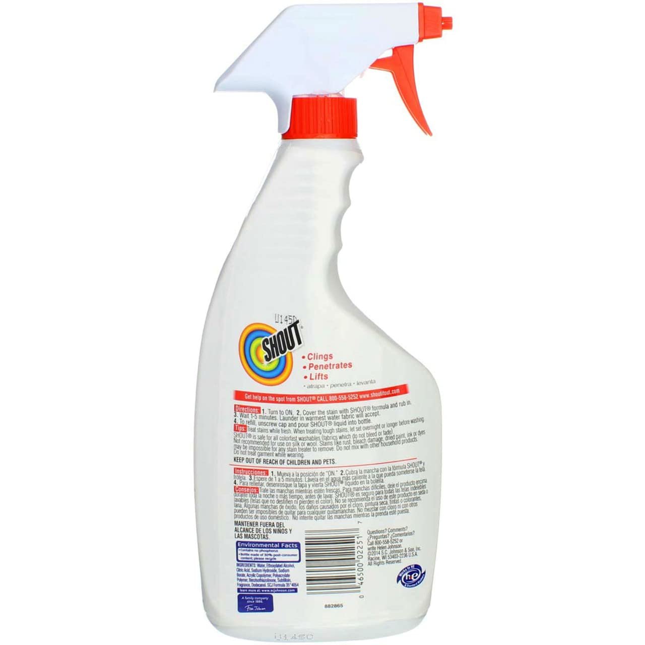 SHOUT Laundry Stain Remover Trigger Spray - 22 oz - 2 pk