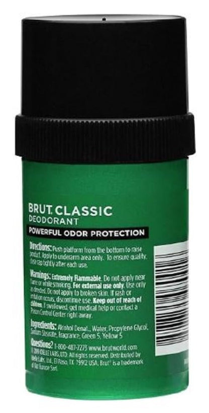 Brut Deodorant 2.25 Ounce Round Solid Classic (66ml) (2 Pack)