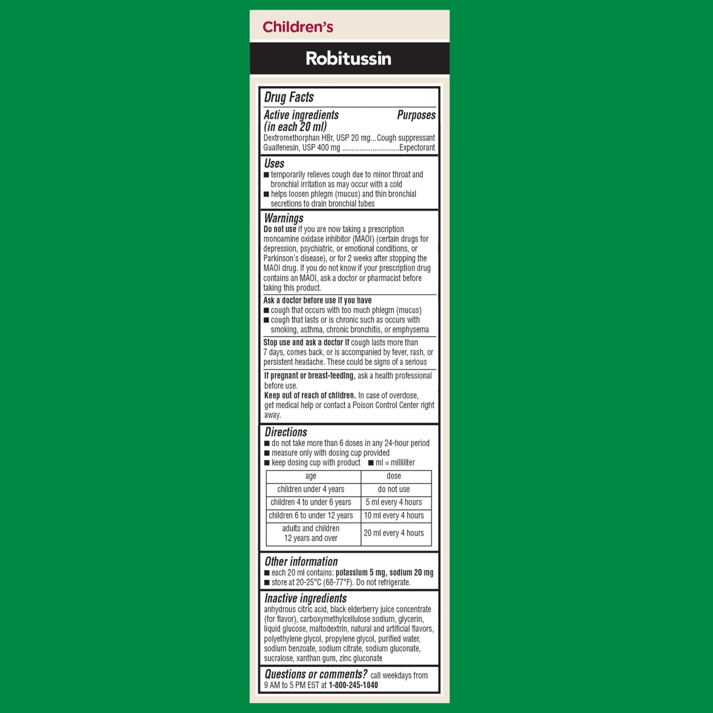 Robitussin Elderberry Cough + Chest Congestion DM Children's Cough Medicine, Chest Congestion Relief and Cough Syrup - 4 Fl Oz