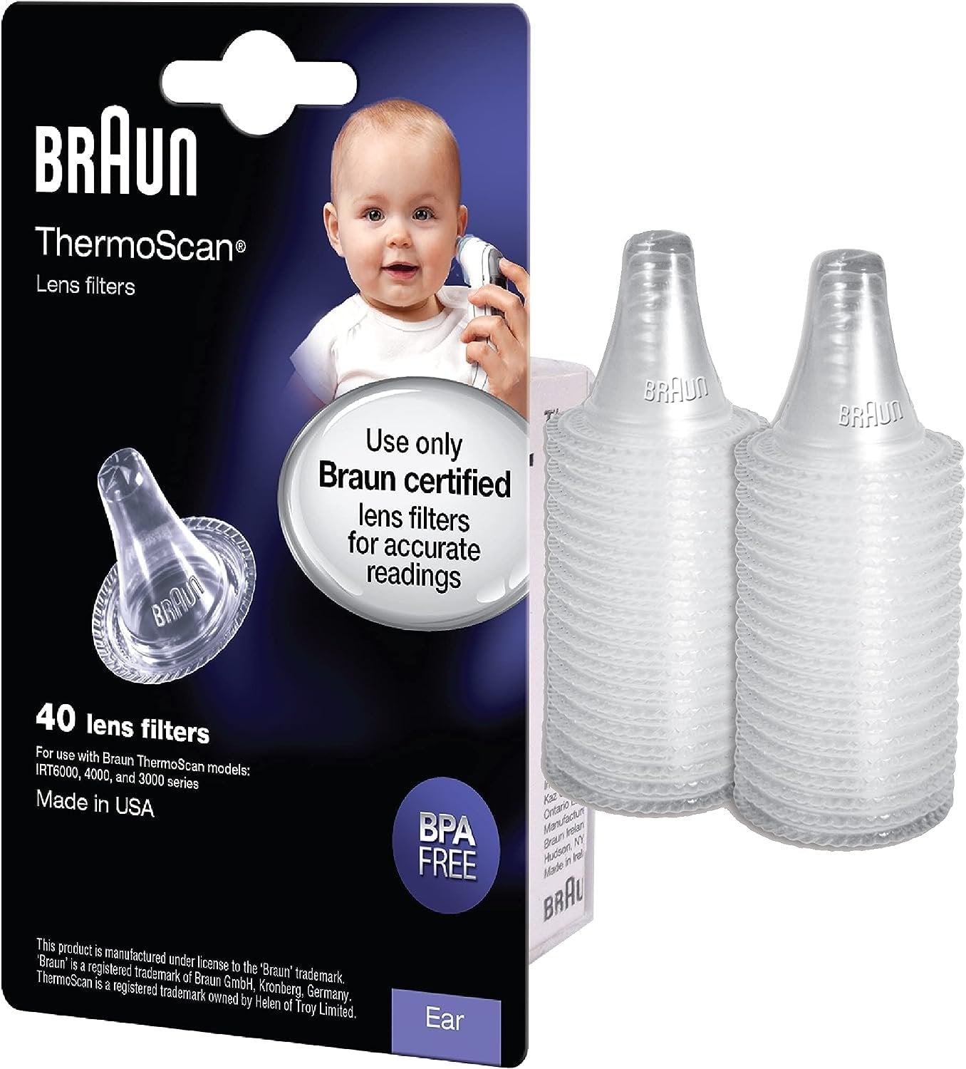Braun Ear Thermoscan Lens Filters 80 Count (2 Packs of LF40)