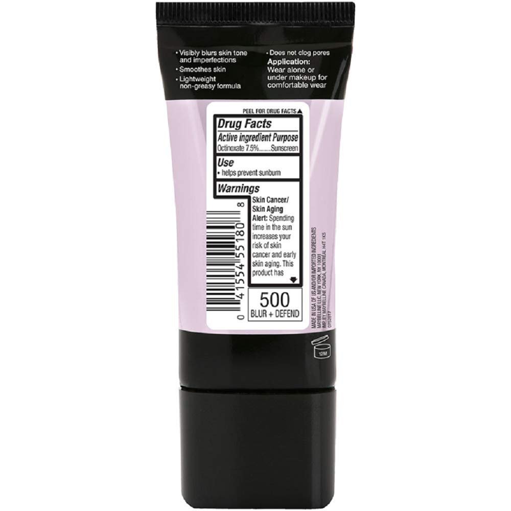 Maybelline New York Facestudio Master Prime Primer Makeup, Blur+ Defend, 1 fl. oz.