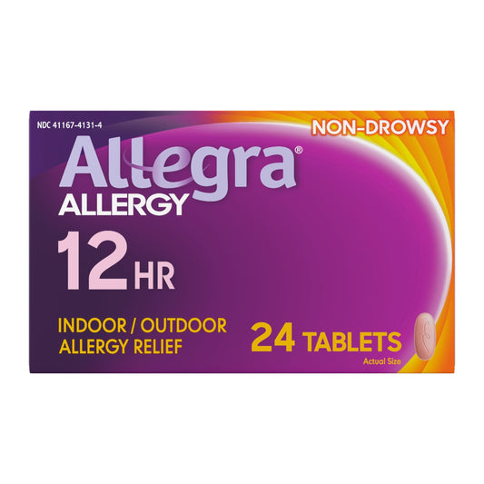 Allegra Adult Non-Drowsy Antihistamine Tablets for 12-Hour Allergy Relief, 60 mg, 24 Count