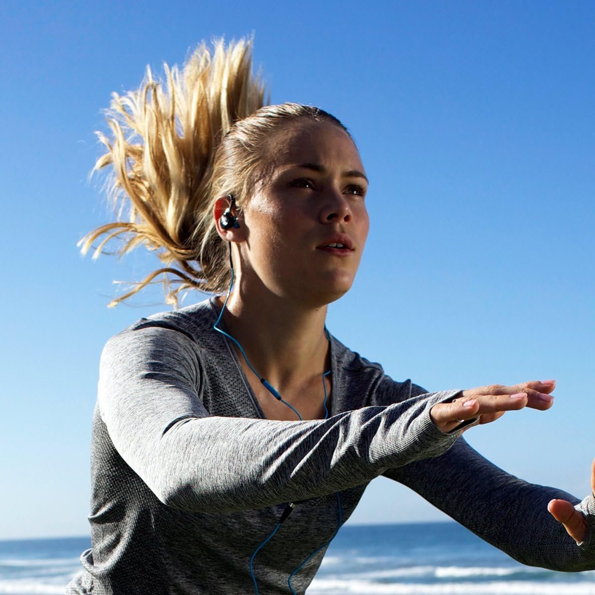 JLab Audio Fit2 Sport Wired Earbuds | Sport Fit with Customizable Memory Wire Earhook | IPX5 Waterproof & Sweatproof | C3 Sound with Titanium Drivers | Black