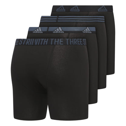 adidas Men's Stretch Cotton Boxer Brief Underwear (4-Pack)