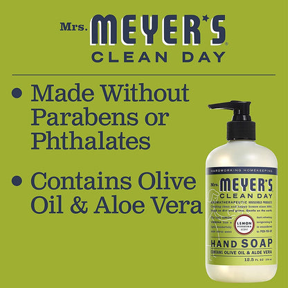 MRS. MEYER'S CLEAN DAY Liquid Hand Soap lemon verbena, 12.5 Fl Oz (Pack of 2)