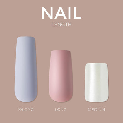 KISS Gel Fantasy Press On Nails, Nail glue included, 'True Color', White, Long Size, Coffin Shape, Includes 28 Nails