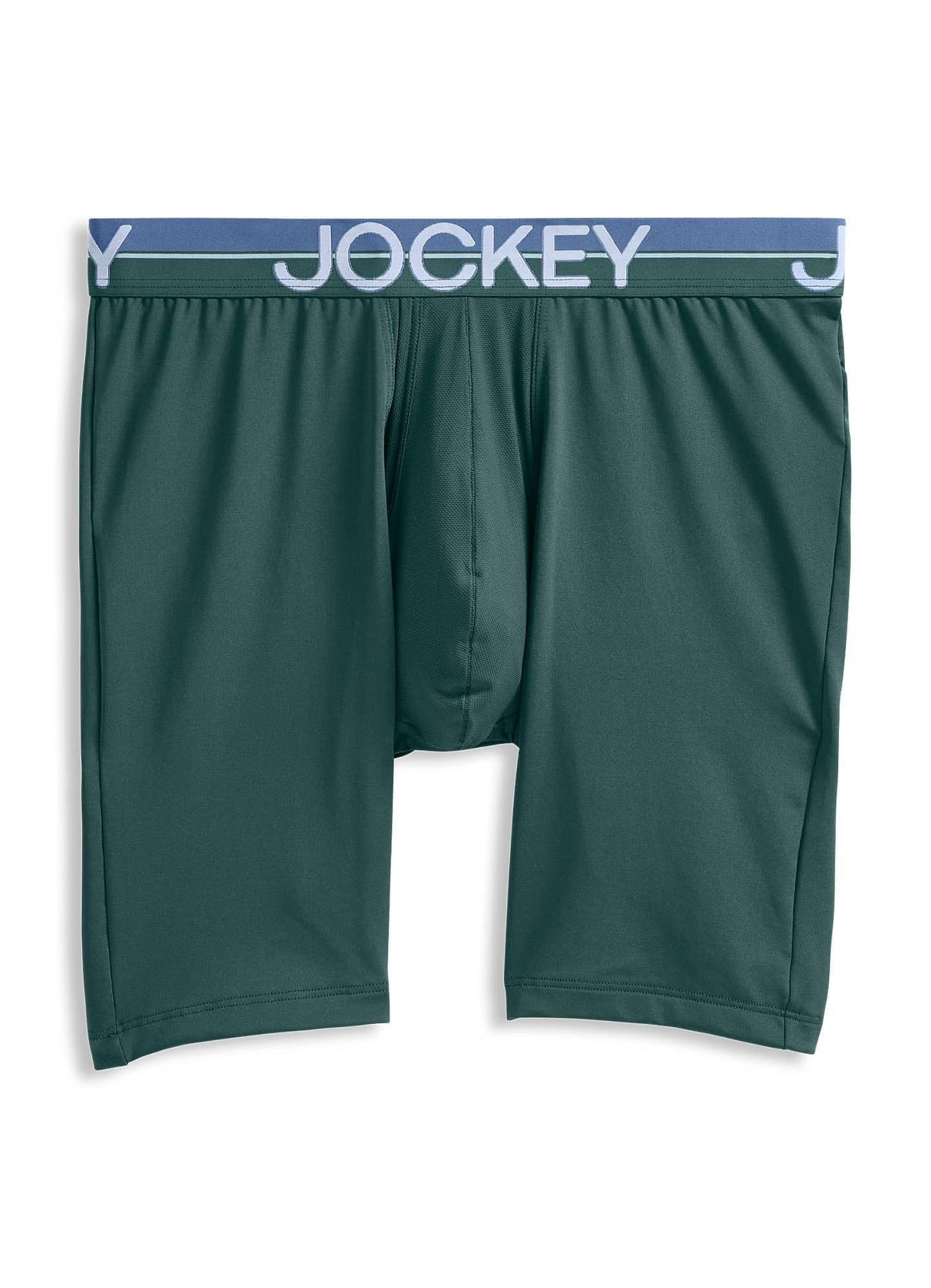 Jockey Men's Underwear Infinite Cool Microfiber Stretch 8" Long Leg Boxer Brief - 3 Pack
