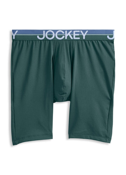 Jockey Men's Underwear Infinite Cool Microfiber Stretch 8" Long Leg Boxer Brief - 3 Pack