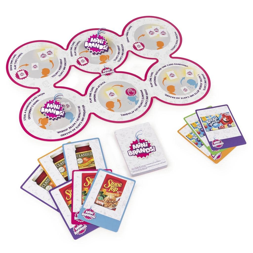 Spin Master 6063724 Surprise Mini Brands Supermarket Race Board Game 5-Piece Set with 2 Collectible Movers