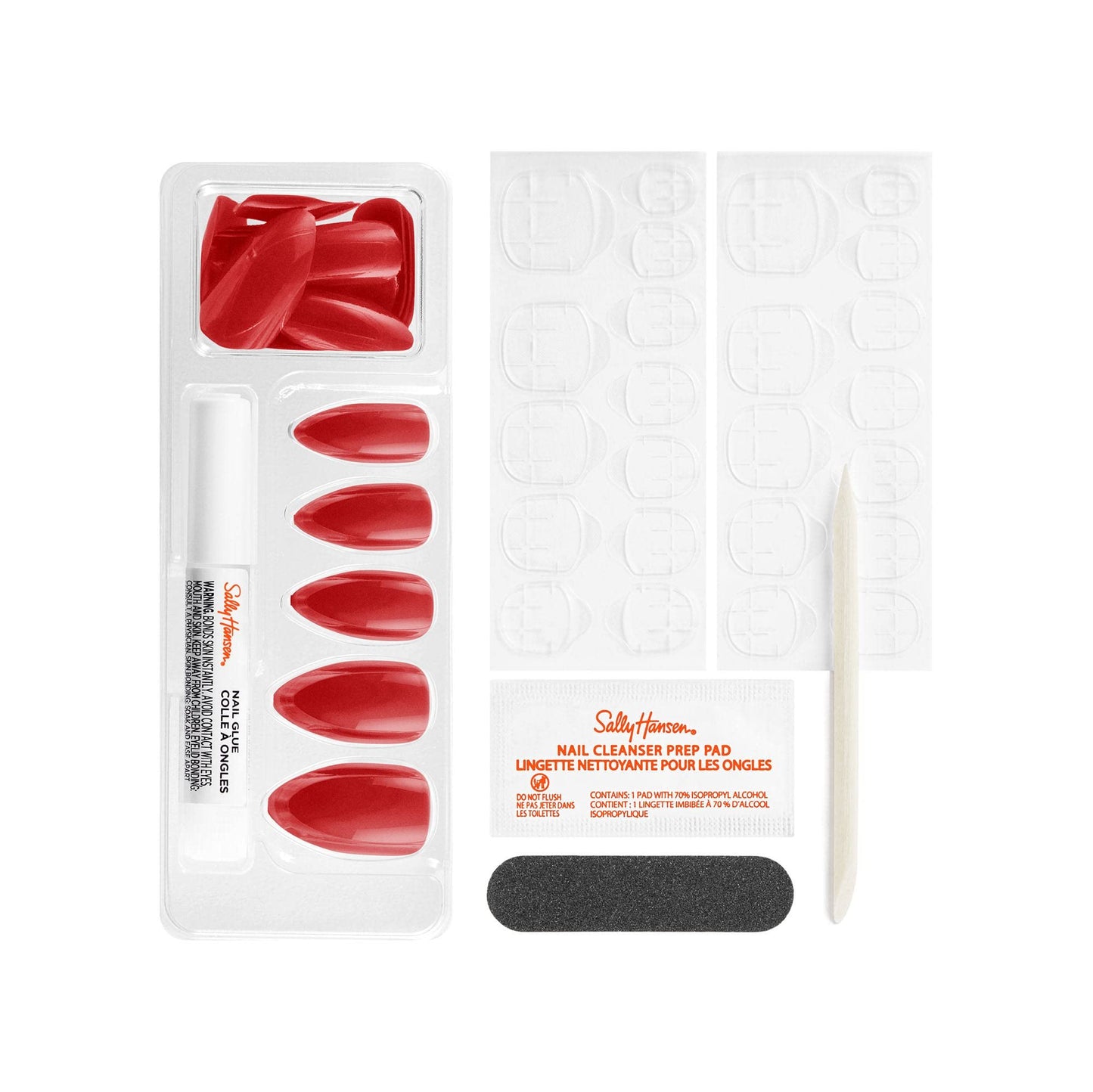 Sally Hansen Salon Effects® Perfect Manicure, ASAP Apple, Press On Nails, Almond Shaped, Non-Damaging Adhesive Tabs, File, and Alcohol Pad Included