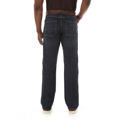 Wrangler Mens Straight Fit Comfort Flex Jeans 36W x 32L Denim Blue
