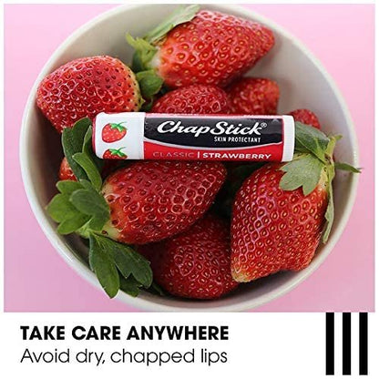 ChapStick Classic, Strawberry Flavor, 0.15 oz (Pack of 4)