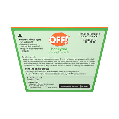OFF! Citronella Tabletop Bucket 18 Ounce (3)