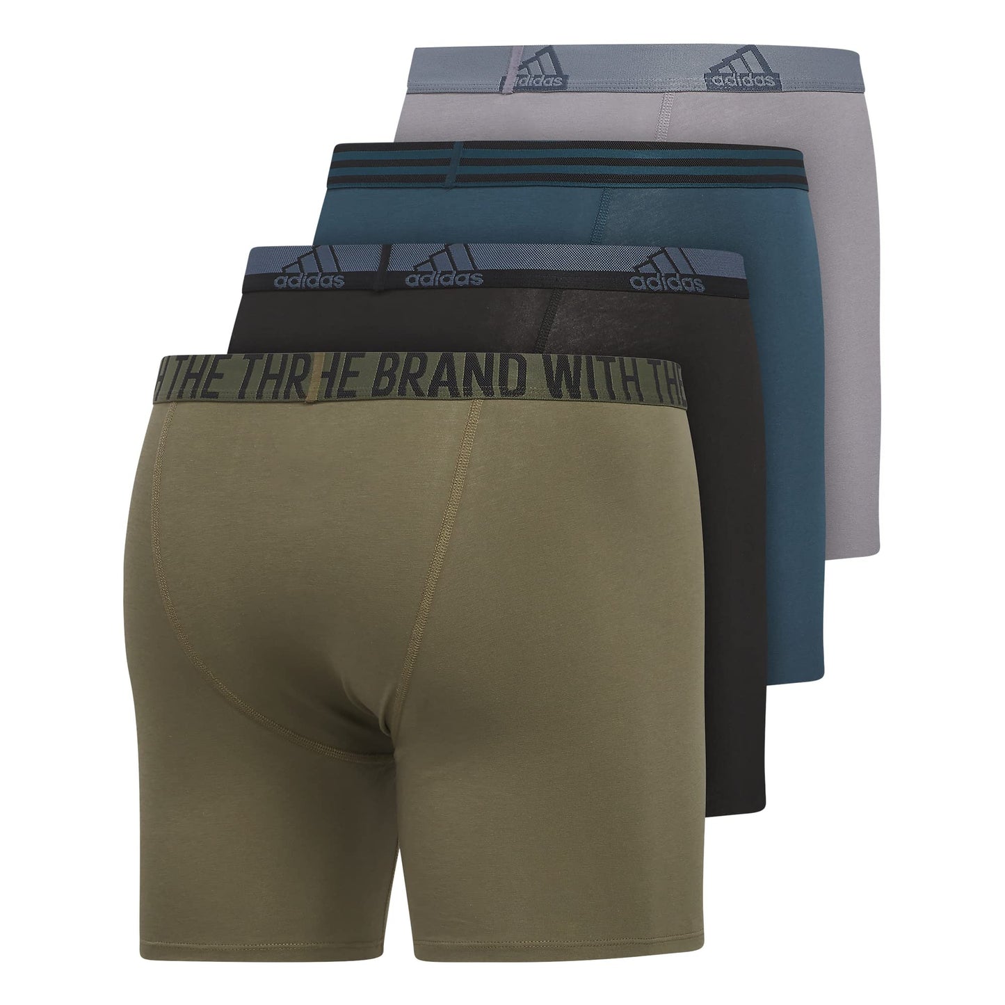 adidas Men's Stretch Cotton Boxer Brief Underwear (4-Pack)