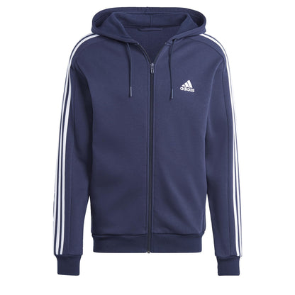 adidas Men's Essentials 3-Stripes Fleece Full Zip Hoodie