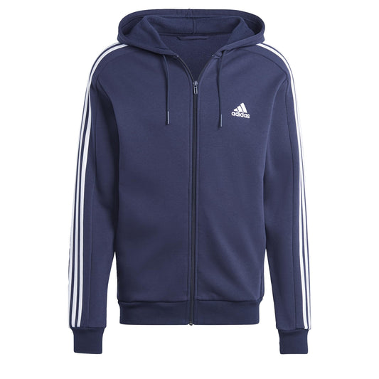 adidas Men's Essentials 3-Stripes Fleece Full Zip Hoodie