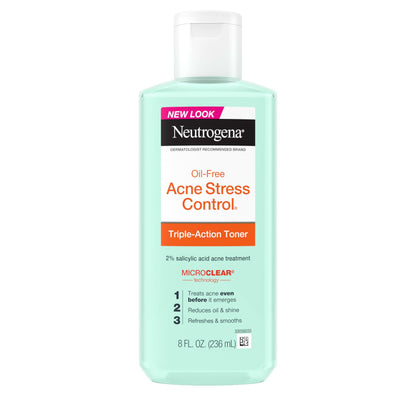 Neutrogena Oil-Free Acne Stress Control Triple-Action Toner, 8 Fluid Ounce