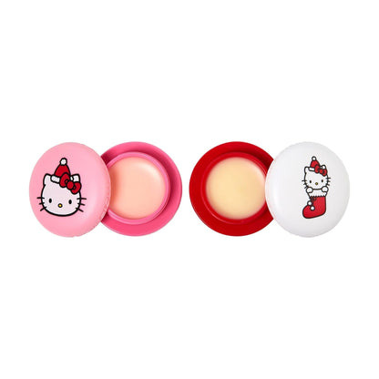 The Créme Shop x Hello Kitty & Friends Macaron Lip Balm Duo, Korean Lip Balm with Murumuru Seed Butter and Hyaluronic Acid (Mixed Berry & Icing on the Cake)