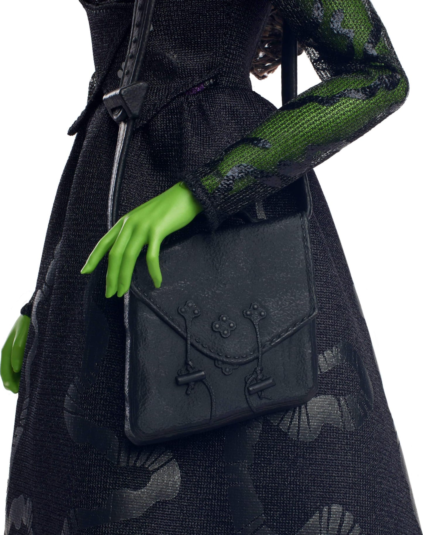 Mattel Universal Wicked Elphaba Fashion Doll & Accessories with Green Skin, Braided Black Hair, Posability & Removable Ballroom Look