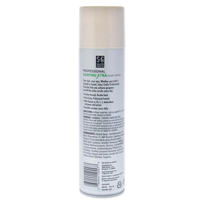 Salon Grafix Shaping Hair Spray Super Hold - Brushable and Freshly Scented Hairspray for Women and Men - Professional Quality Results - Extra - 10 oz