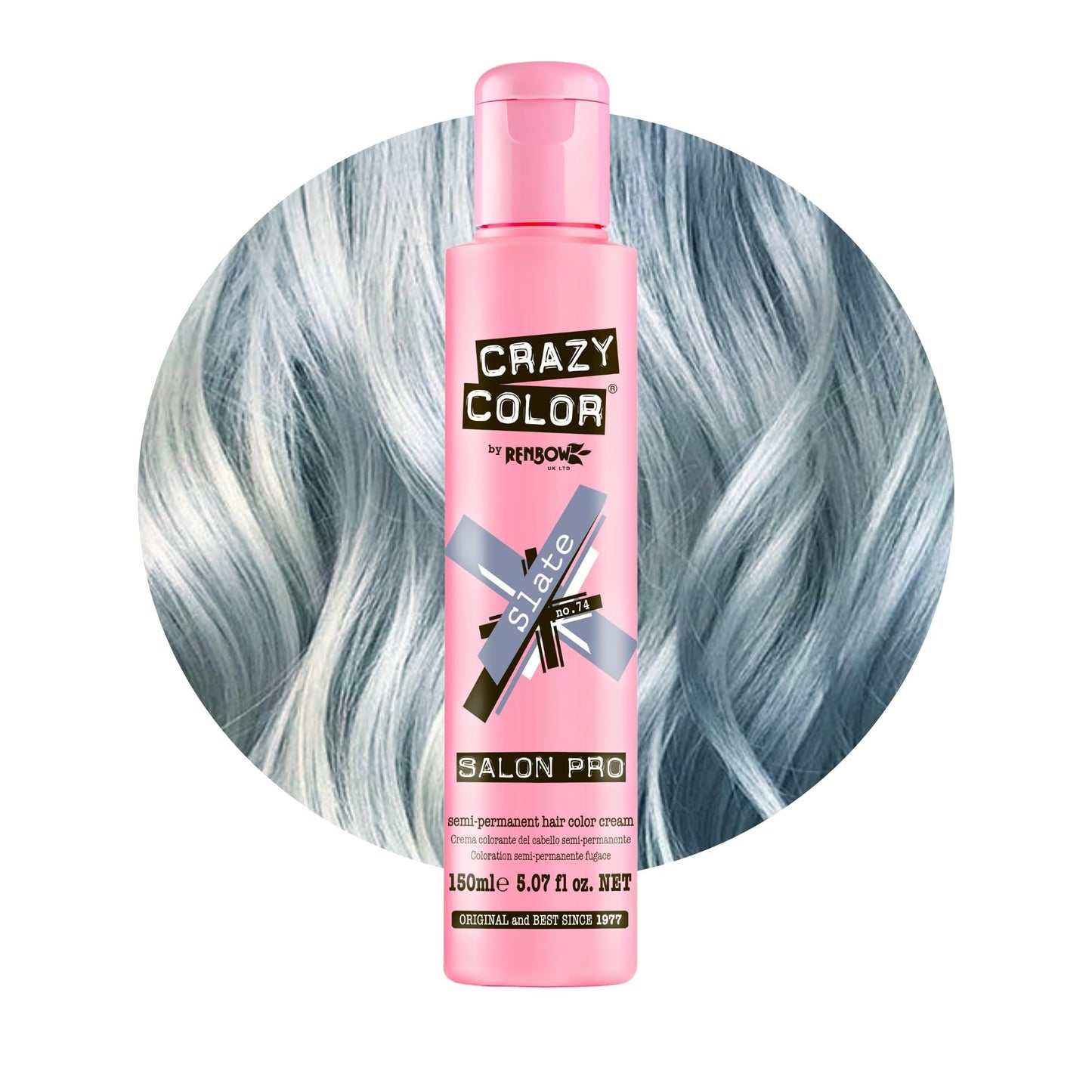 Crazy Color Crazy Color Salon Pro Semi Permanent Hair Color - 74 Slate Hair Color Women 5.07 oz