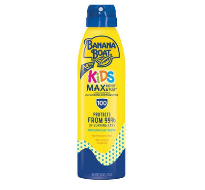 Banana Boat Kids Max Protect and Play Continuous Clear Spray SPF 100 Sunscreen, 6 Ounces (2 Pack)