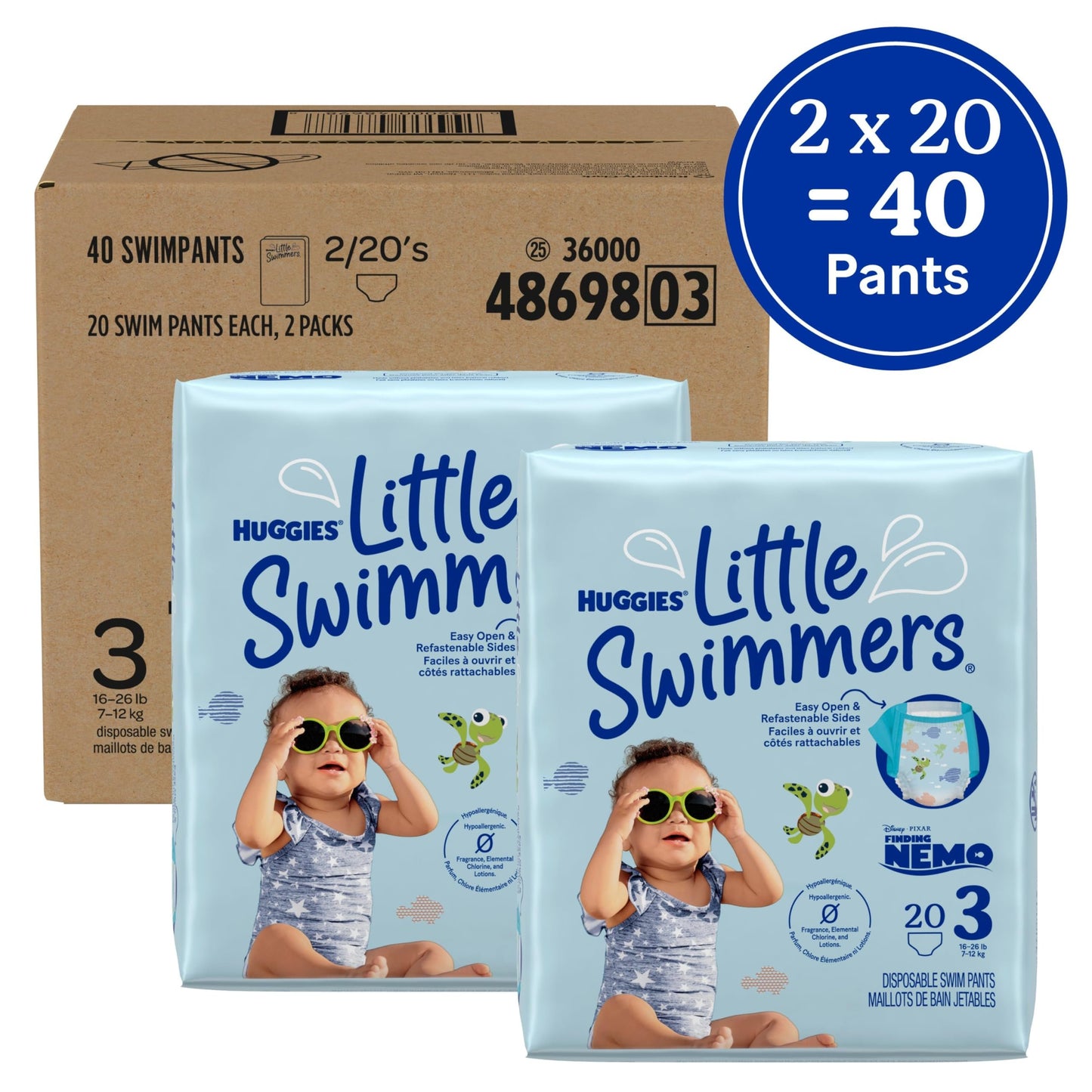 Huggies little swimmers printed swin pants baby