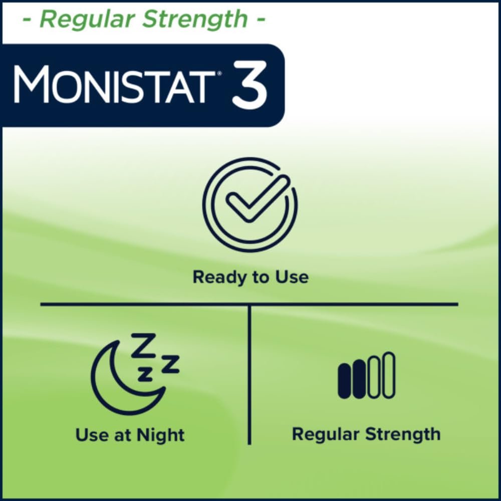 Monistat 3 Vaginal Cream, 3-Day Treatment Combination Pack, 3 Ovule Inserts and External Cream for Itch Relief in Each Pack (Pack of 3)