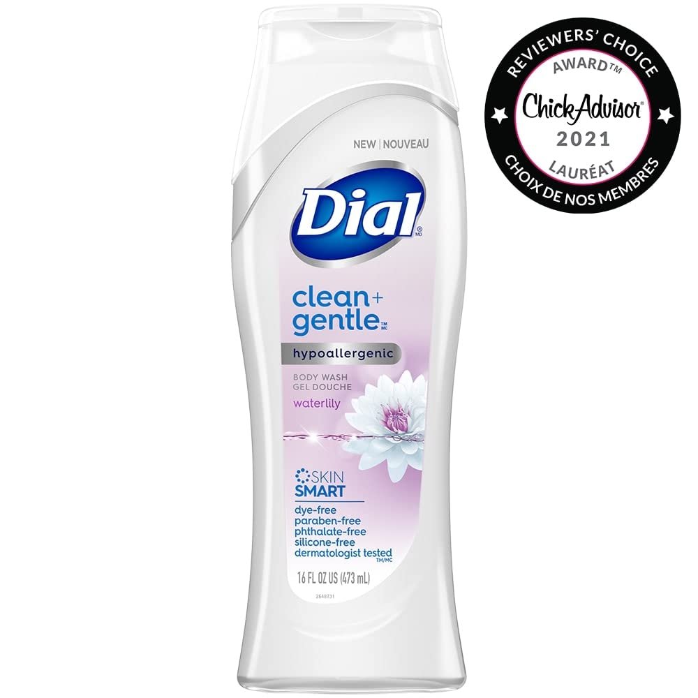 Dial Clean & Gentle Body Wash, Waterlily, 473 Milliliters (Pack of 1)