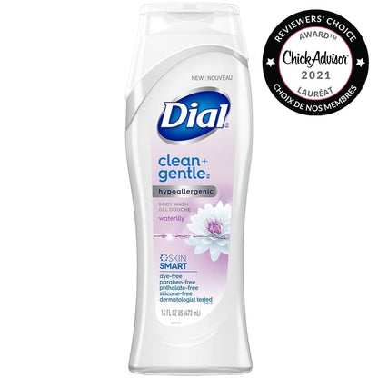 Dial Clean & Gentle Body Wash, Waterlily, 473 Milliliters (Pack of 1)