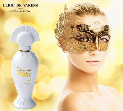 Ulric De Varens Varensia White Eau De Parfum for Women- Creamy, Feminine, Delicious Scent - Notes of Peach, Apple, & Vanilla- Floral & Sweet- 1.7 Fl Oz