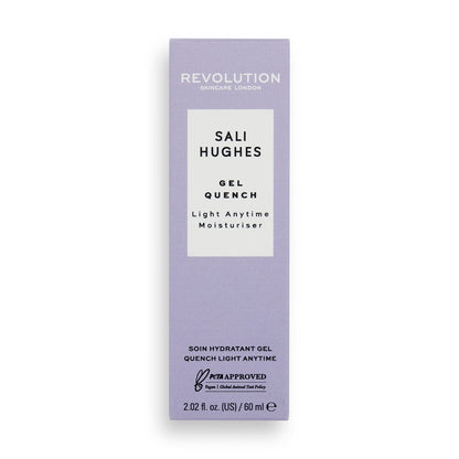 Revolution Skincare London X Sali Hughes, Gel Quench Light Anytime Moisturiser, Lightweight Face Moisturiser, 50ml