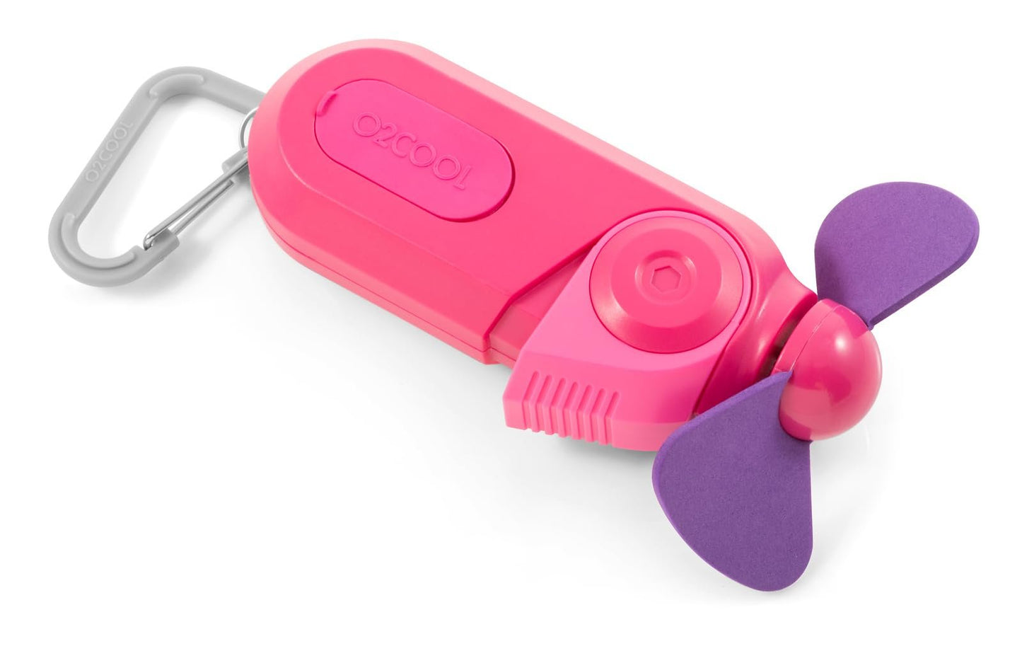 O2COOL Personal Mini Misting Fan - Portable Battery Operated Handheld Cooling Accessory with Fine Mist Spray for Outdoor, Beach, Camping - Convenient Carabiner Clip for Easy Travel